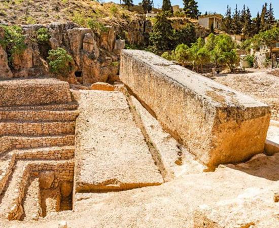 Stone of the Pregnant Woman, an example of ancient high-tech stonework in Hajar al Hibla at Baalbek in Lebanon. 