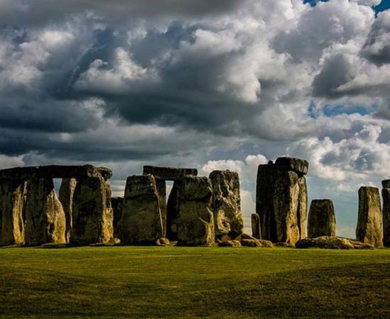 The famous Stonehenge monument in Wiltshire, England.