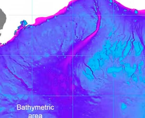 Drowned landscape map of the study area. 	Source: US Geological Survey, Geoscience Australia/The Conversation