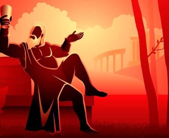 Greek god Dionysus with wine. Source: rudall30 / Adobe Stock