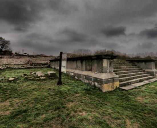 The ruins of the temple of Cybele at the imperial Roman palace complex Felix Romuliana in what is now Serbia 