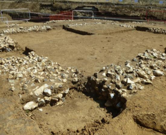 The Romano-Celtic temple, named the Watling Temple, will be moved from the construction site and rebuilt in the village. Source: Newington History Group / Facebook .