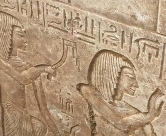 Two people portrayed on the walls of the ancient Egyptian general’s tomb. 