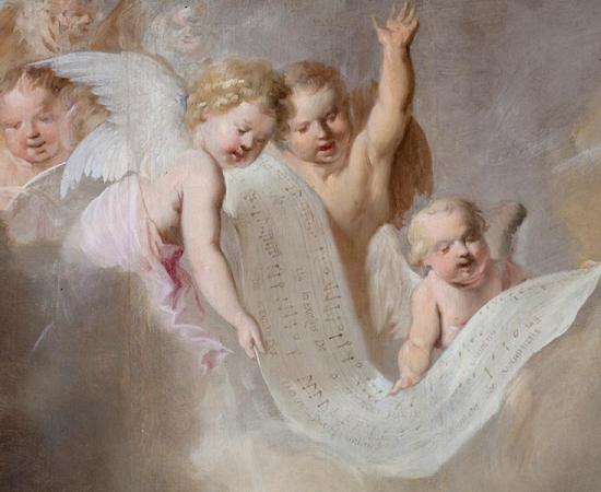 The common perception of the cherubim as baby-faced angels, as depicted in Pieter de Grebber’s Adoration of the Shepherds. Source: Public domain