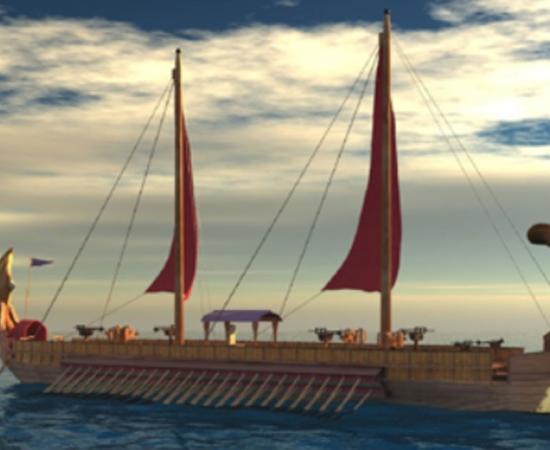 An ancient Egyptian ship. Sailors sent out by Pharaoh Necho II saw some of the first hints that the world is not flat.