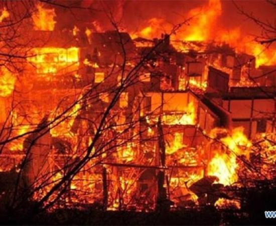 fire - Dukezong, Tibet, China