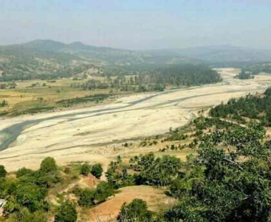View of the Lailea River from on top of the hill containing Laili rockshelter. Source: Mike Morley/The Conversation