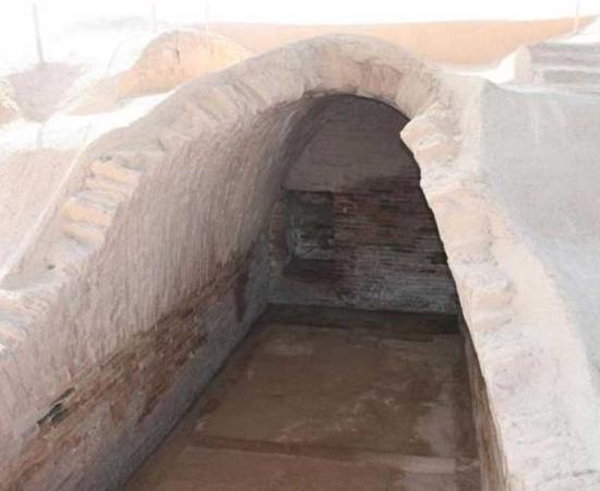 Vaulted royal tomb of Haft Teppah (Haft Tepe), the Bronze Age Elamite city where archaeologist have uncovered a mass grave filled with unfortunate victims.
