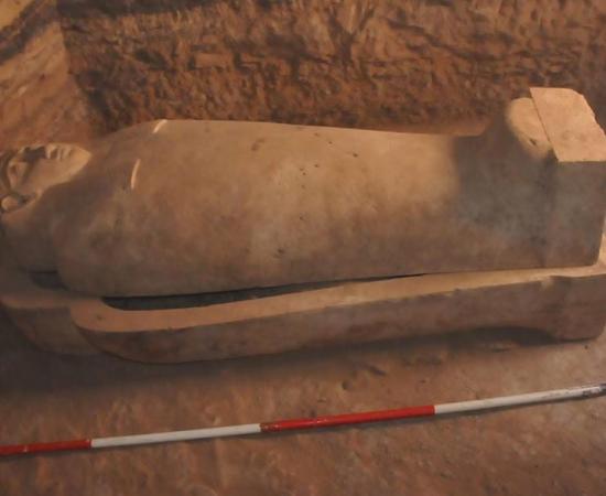 A limestone sarcophagus of an unknown person has been unearthed near Aswan. Some of the sarcophagi at the site have mummies intact. 