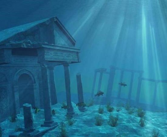 Artist’s representation of underwater ruins.