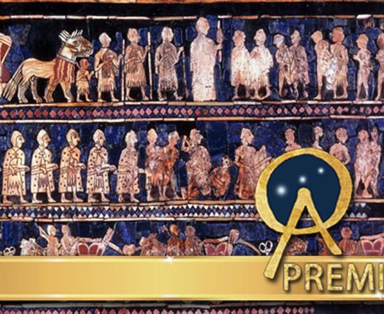 Standard of Ur, 26th century BC, "War" panel.