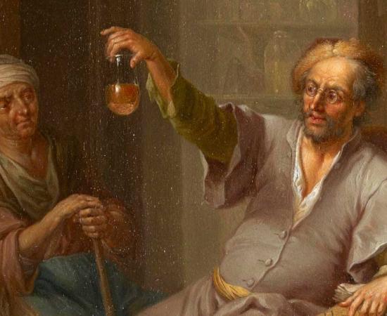 The Medical Alchemist vt. The Uroscopy by Franz Christoph Janneck (1703–1761), (Science History Institute)