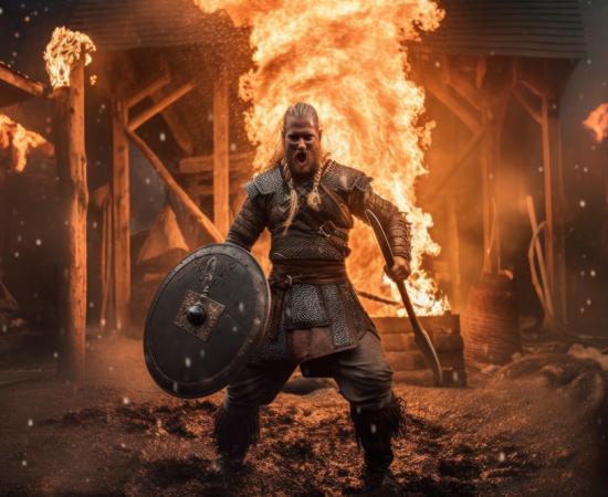 Violent Viking attack on a village