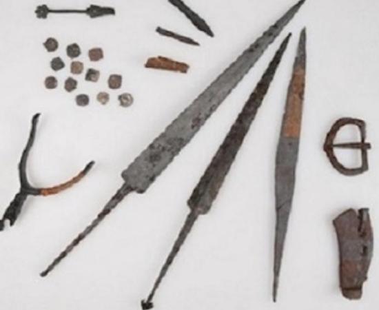he items found on Morgarten plain, possibly from an important 14th century battle.