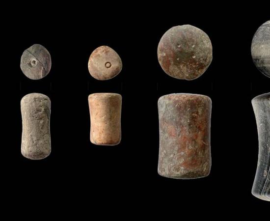 Spool-shaped Bronze Age weights from Tiryns in Greece. Source: Ialongo et. al / CC BY-NC-ND 4.0
