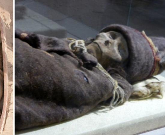 The "Xiaohe Mummy", exhibited in Xinjiang Museum. 