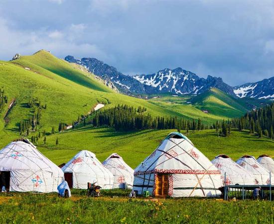Mongolian yurts in the summer meadows in Nalati, Xinjiang Uygur Autonomous Region, China.          Source: 孝通 葛 / Adobe Stock