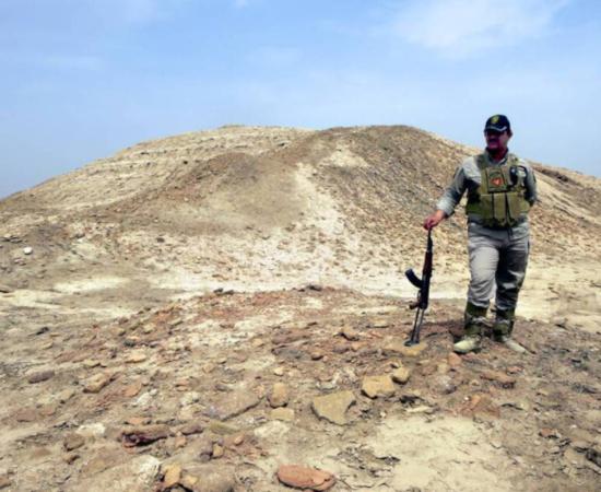 Eridu, southwest of Nasiriyah, Iraq, the world's oldest city. The ziggurat seen here may be the oldest temple on earth. 