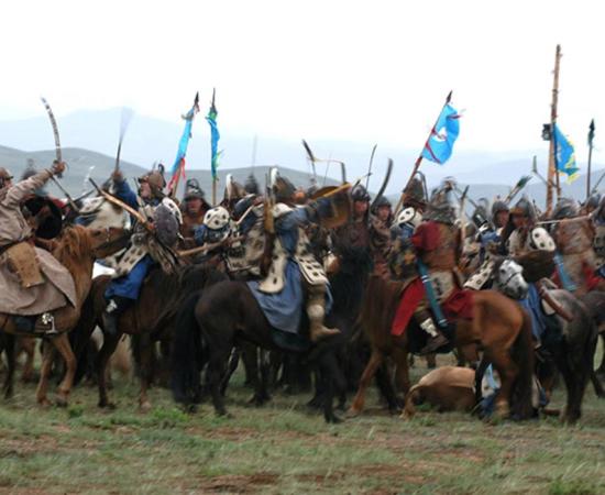 Reenactment of Mongol battle 