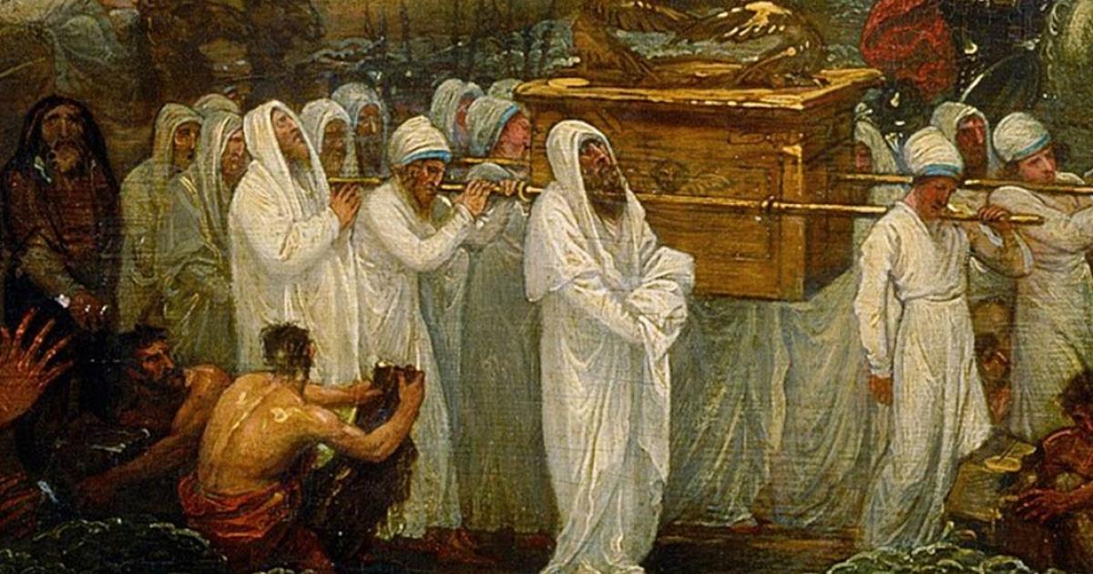 Joshua passing the River Jordan with the Ark of the Covenant by Benjamin West (1800) Art Gallery of New South Wales (Public Domain)