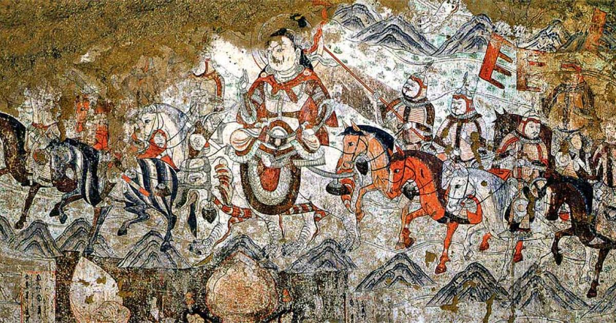 Mural of Turkic cavalry, Beshbalik (10th Century)(CC0)