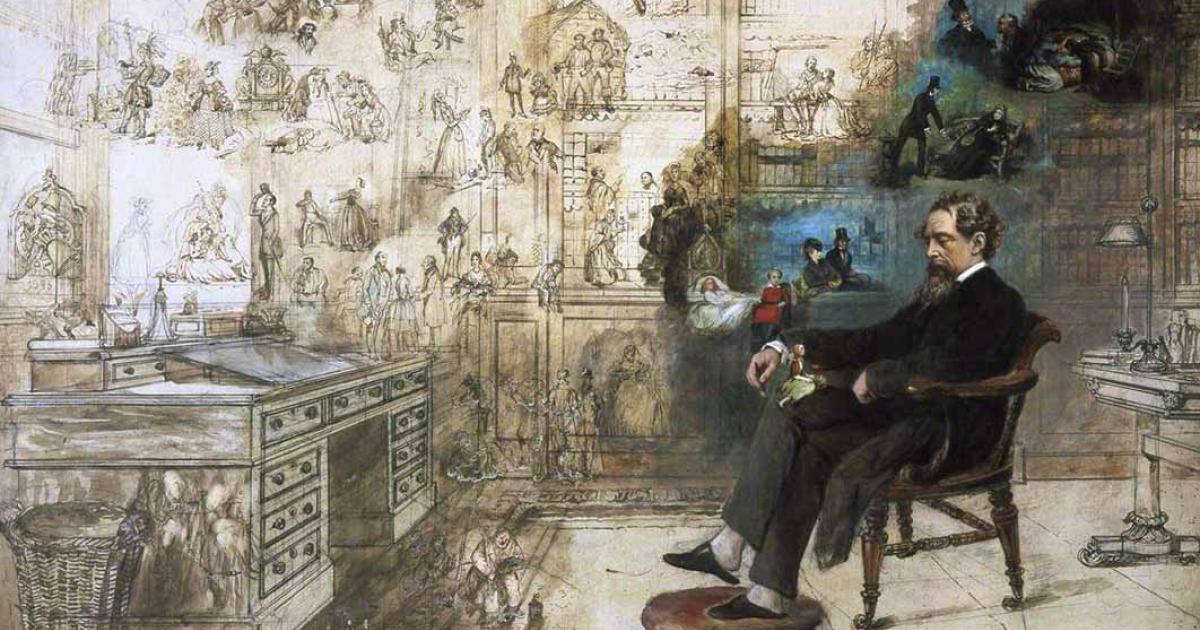 Dickens’ Dream by Robert William Buss (1875) Charles Dickens Museum (Public Domain)