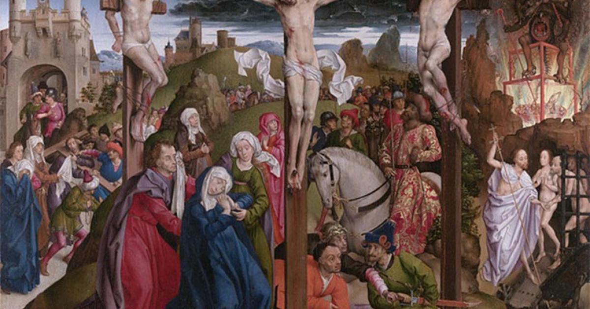 The Crucifixion by André d’Ypres / Dreux Budé Master, (before 1440) Getty Centre (Public Domain)