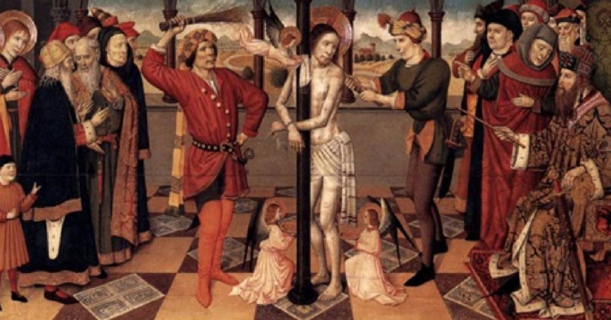 The Flagellation of Christ by Jaume Huguet  (1412–1492) Louvre Museum (Public Domain)