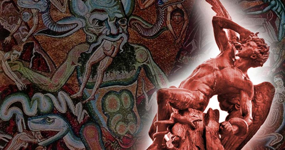 Deriv; Statue of the Fallen Angel and The Hell, Inferno Canto 34, circa 1301 