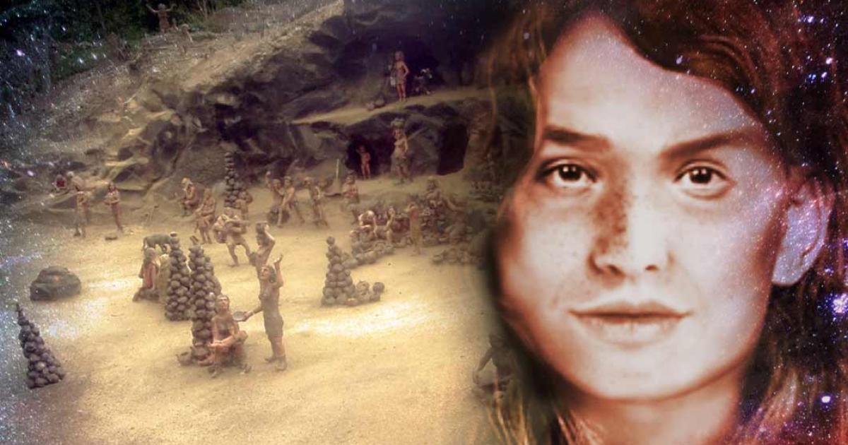 Reconstruction of a Guanche settlement of Tenerife (CC BY-SA 3.0) and reconstructed face(Provided by author) Deriv.