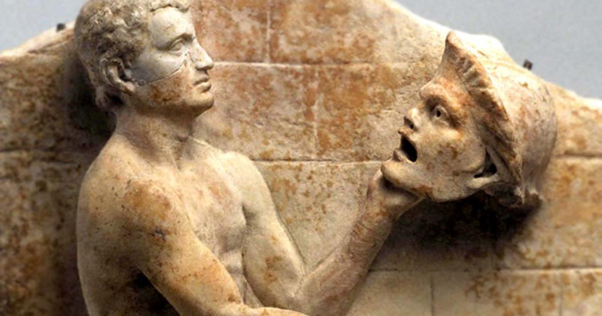 Relief of a seated poet (Menander) with masks of New Comedy, 1st century B.C. – early 1st century AD.