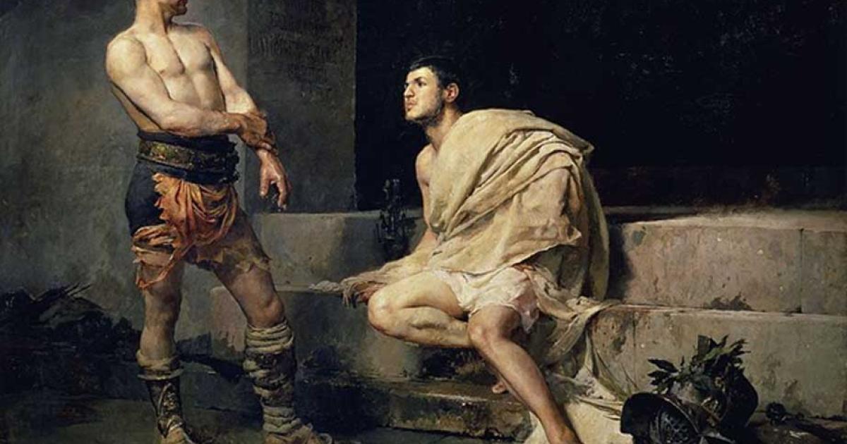 Gladiators after the fight, José Moreno Carbonero (1882) Museo del Prado.