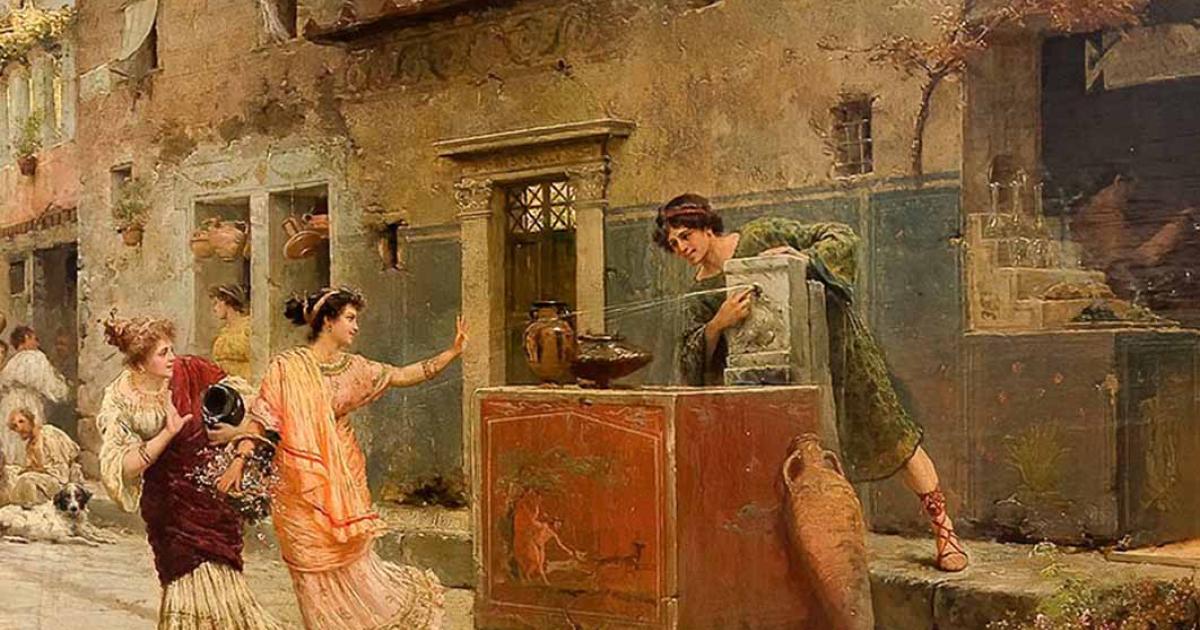 Roman Street Scene by Ettore Forti (late 19th century) (Public Domain)