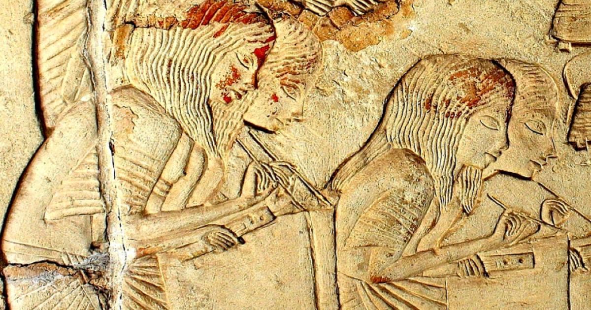 On the Southern Part of the East Wall of Horemheb’s Saqqaran tomb, military scribes, magnificently represented, scrupulously record the details of long files of prisoners escorted by Egyptian soldiers (not in pic). This depiction is often speculated to represent women scribes.