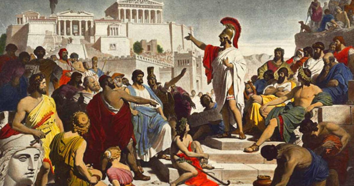 Pericles's Funeral Oration, by Philipp Foltz (1852)(Public Domain)