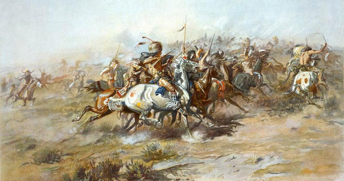 The Battle of Little Bighorn, from the Indian side by Charles Marion Russell (1903) (Public Domain)