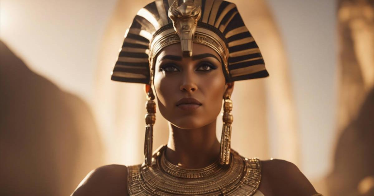 AI image of an ancient Egyptian deity. Cleopatra was considered an Egyptian god. 