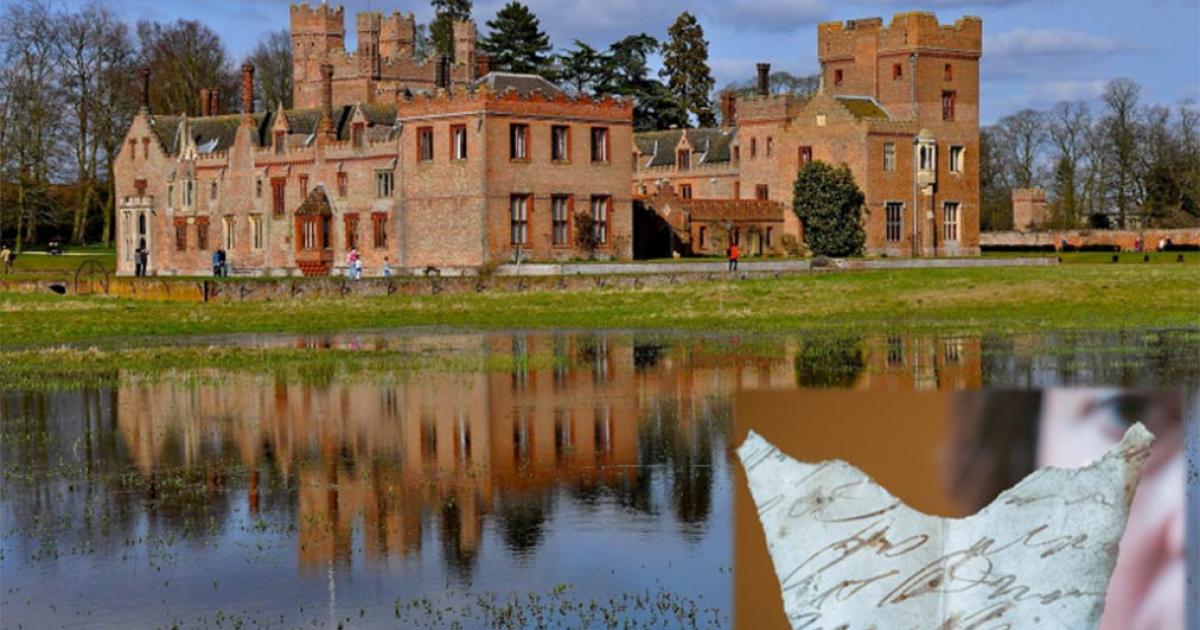 Oxburgh Hall where the trove of 15th century treasures were recently discovered in the attic. Source: Martin Pettitt / CC BY-SA 2.0