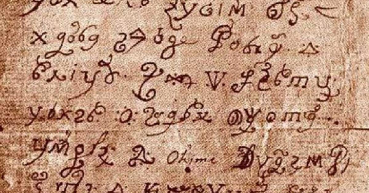 A section of the letter supposedly written by a nun possessed by Satan. 