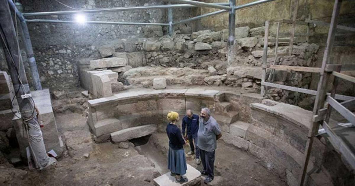 Theater-like structure found at the Western Wall Tunnels, Jerusalem (Image: Israel Antiquities)