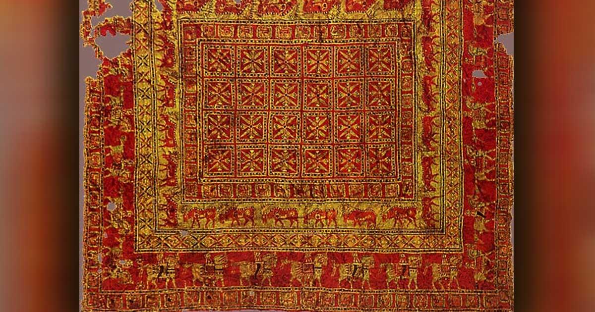 A photo of the Pazyryk Carpet