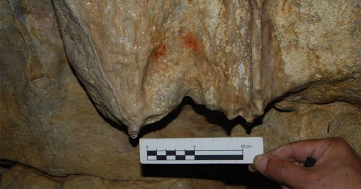 Part of an area being scanned by scientists at Los Murciélagos, a cave in Cantabria, Spain. 