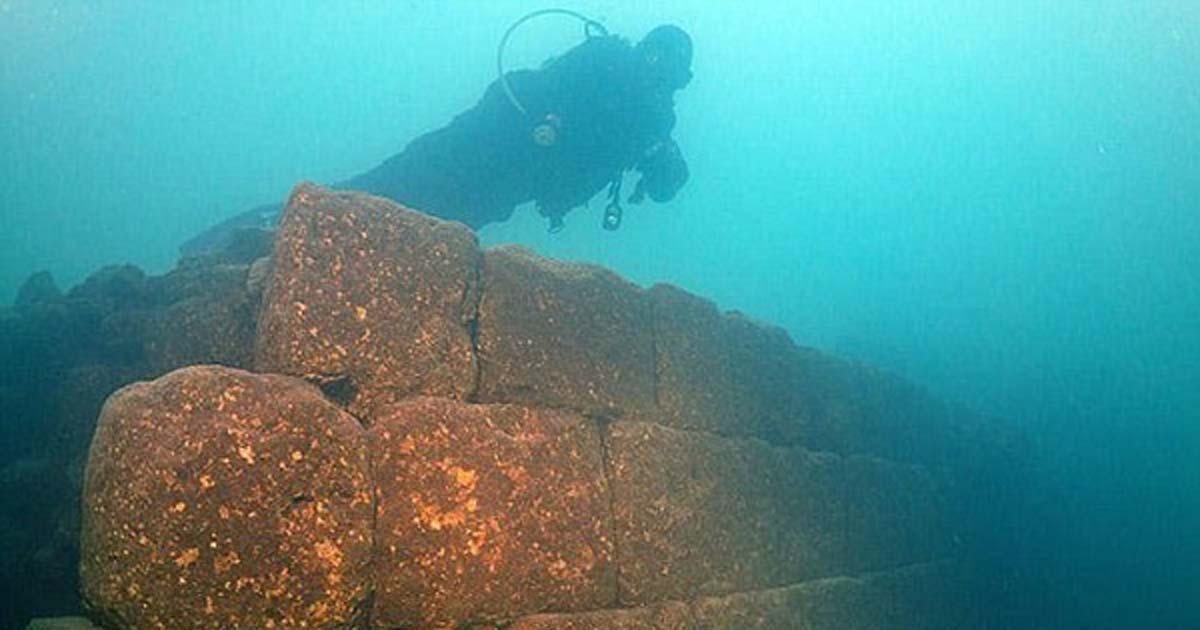 3,000-year-old remains of a castle at the bottom of Lake Van in Turkey.