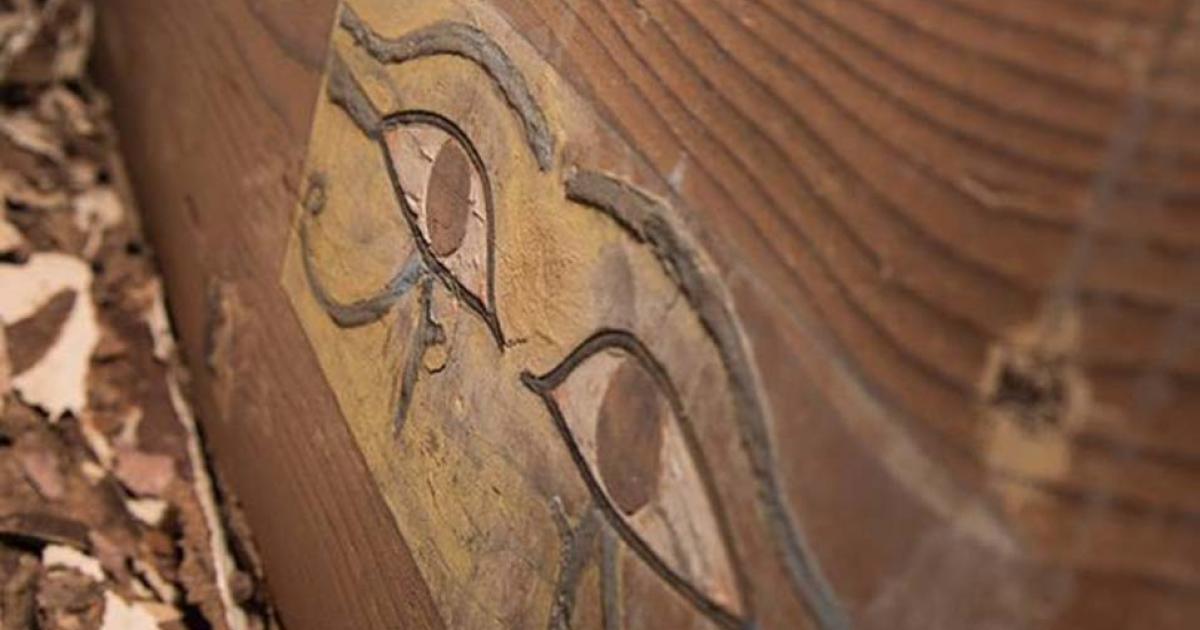 Painted eyes on the newly discovered tomb.