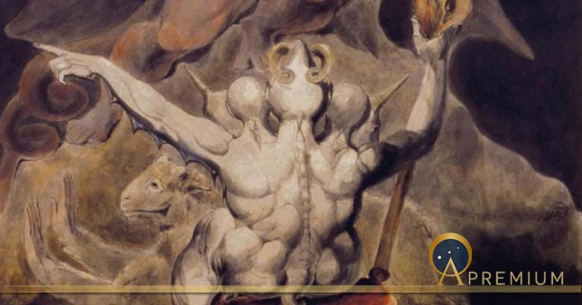 Detail of ‘The Number of the Beast is 666’  by William Blake (1805). Rosenbach Museum & Library ( Public Domain)