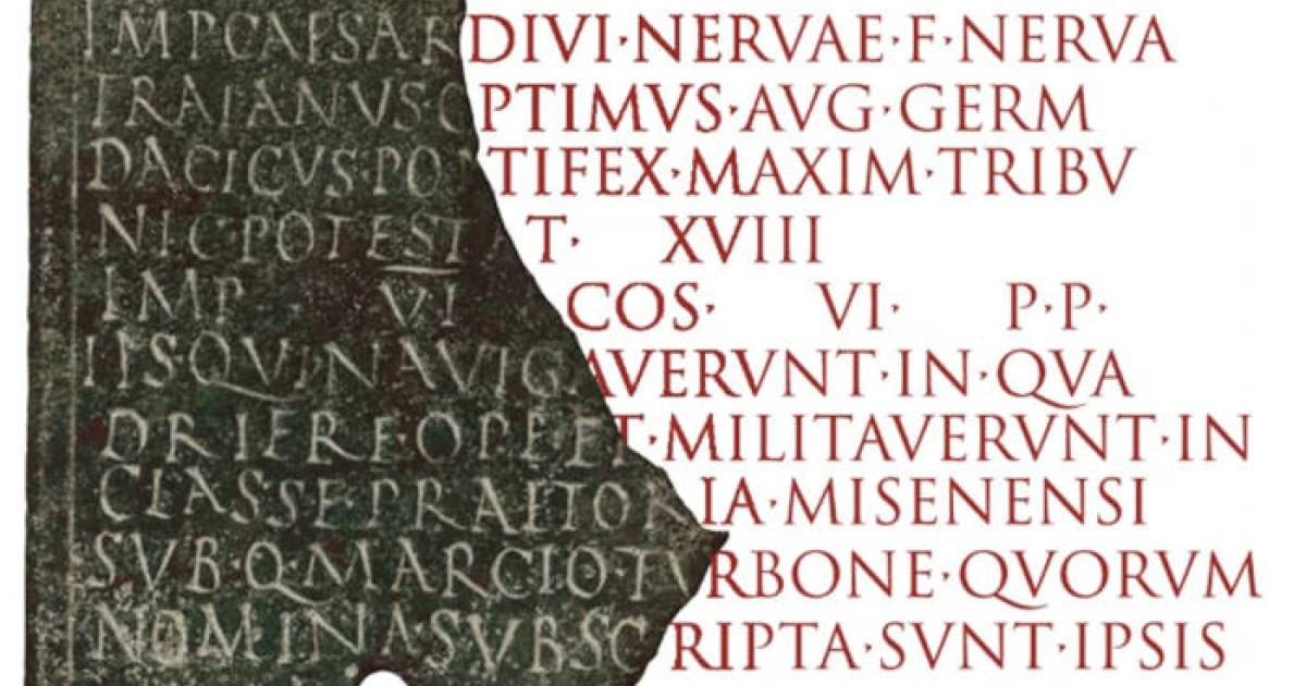 Fragment of a bronze military diploma from Sardinia.