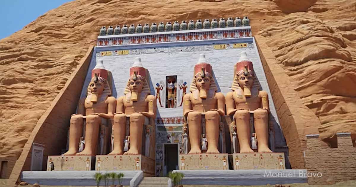 Abu Simbel was once colorful. Source: YouTube Screenshot / Manuel Bravo.