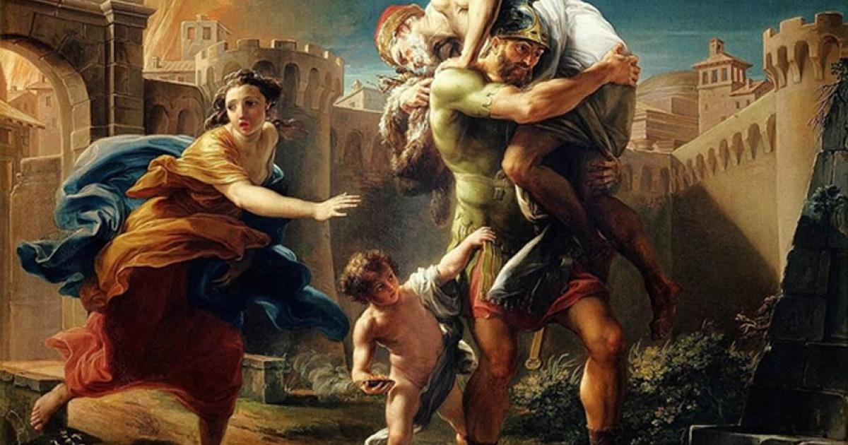 Aeneas fleeing from Troy