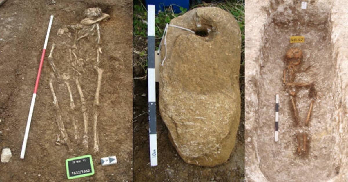 Skeltoons from the burials studies at Updown and Worth Matravers cemetries. 