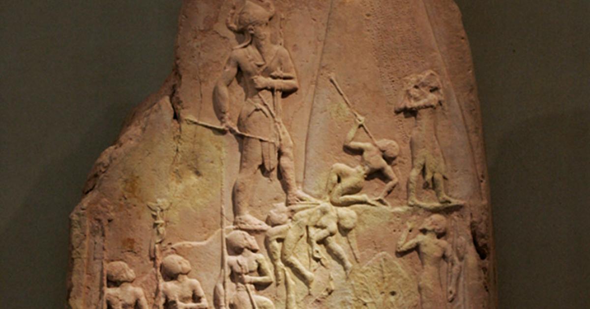 King Naram-Sin of Akkad, grandson of Sargon, leading his army to victory.
